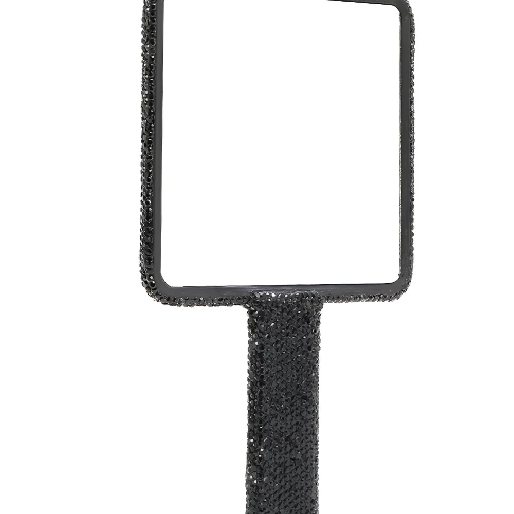 Nicole Lee Rhinestone Encrusted Handheld Round Face Mirror Beauty Vanity Travel